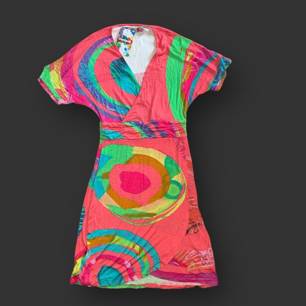 NWT Desigual Funky Artsy Fitted Wrap Dress - Picture 8 of 16